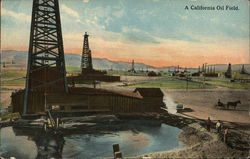 California Oil Field Oil Wells Postcard Postcard Postcard