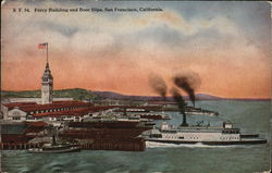 Ferry Building and Boat Slips San Francisco, CA Postcard Postcard Postcard