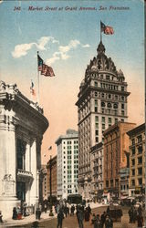 Market Street at Grant Avenue San Francisco, CA Postcard Postcard Postcard