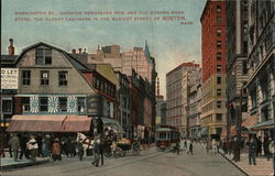 Washington Street, Newspaper Row and Old Corner Book Store Postcard