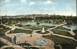 Bird's Eye View of Public Gardens Postcard