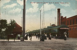 View of Overland Limited, at N.P. Depot Fargo, ND Postcard Postcard Postcard