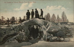 Ice Scene at Edison Beach Port Huron, MI Postcard Postcard Postcard