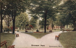 View of Bronson Park Kalamazoo, MI Postcard Postcard Postcard