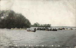 Fishing on Clear Lake Waseca, MN Postcard Postcard Postcard