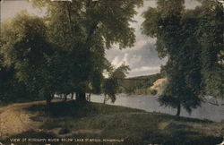 View of Mississippi River Below Lake Street Bridge Minneapolis, MN Postcard Postcard Postcard