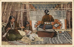 Navajo Blanket Weavers, Indian Building Albuquerque, NM Postcard Postcard Postcard