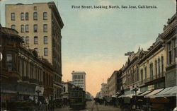 First Street Looking North San Jose, CA Postcard Postcard Postcard