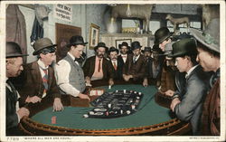 Men Gambling Postcard