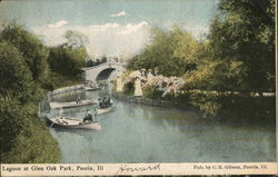 Lagoon at Glen Oak Park Peoria, IL Postcard Postcard Postcard