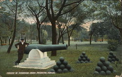 Cannon in RIverside Park Wichita, KS Postcard Postcard Postcard