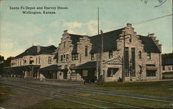 Santa Fe Depot and Harvey House Wellington, KS Postcard Postcard Postcard