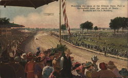 Watching the Races at the Illinois State Fair Springfield, IL Postcard Postcard Postcard