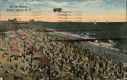 On the Beach, Coney Island Postcard