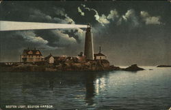 Boston Light - Lighthouse, Boston Harbor Postcard