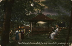 Band Stand, Orange Lake Park, by Moonlight Newburgh, NY Postcard Postcard Postcard