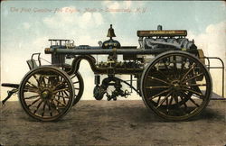 The First Gasoline Fire Engine, Made in Schenectady Postcard