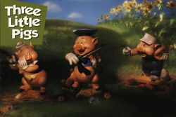 Three Little Pigs Postcard