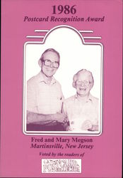 1986 Postcard Recognition Award: Fred and Mary Megson Postcard