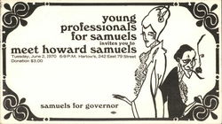 Young Professionals for Samuels: Howard Samuels Political Postcard Postcard Postcard