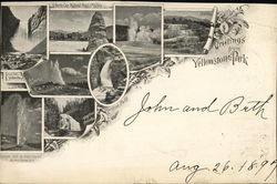 Greetings from Yellowstone Park Postcard