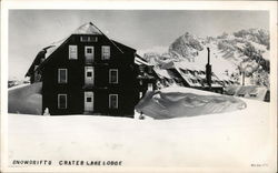 Snowdrifts - Crater Lake Lodge Crater Lake National Park, OR Postcard Postcard Postcard