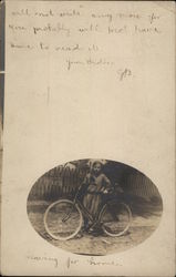 Girl With Bike Postcard