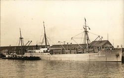 Steamship Falstria at Dock Postcard