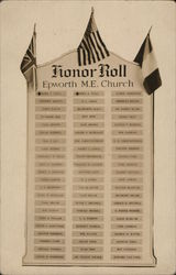 Honor Roll - Epworth M. E. Church Iowa Postcard Postcard Postcard