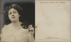 Portrait of Young Woman With Mask Postcard