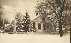 Residence in Snow Postcard