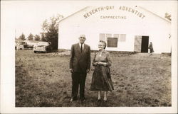 Couple at Seventh-Day Adventist Camp Meeting Religious Postcard Postcard Postcard