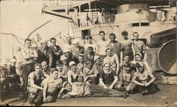 Sailors on Battleship, Circa 1910 Postcard