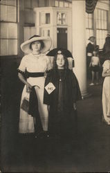 Woman and Girl, Graduation Gown? Postcard