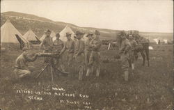 Setting Up the Machine Gun 7th Cav. Postcard