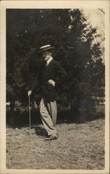 Snapshot of Man With Cane Postcard