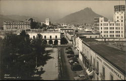 View of City and Mountain Postcard