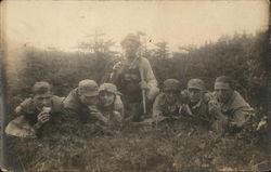 Men in the Woods, Eating Postcard Postcard Postcard