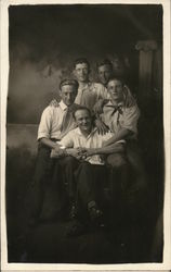 Portrait of Five Men Postcard Postcard Postcard