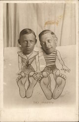 Funny Portrait of Two Men Postcard Postcard Postcard