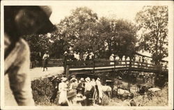 Lots of People at Park Bridge Postcard