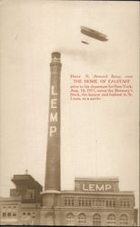 Harry N. Atwood Flying Over the Home of Falstaff Lemp Breweriana Postcard Postcard Postcard