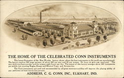 C. G. Conn Musical Instruments Elkhart, IN Postcard Postcard Postcard