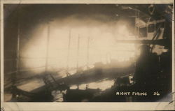 Night Firing Military Postcard Postcard Postcard