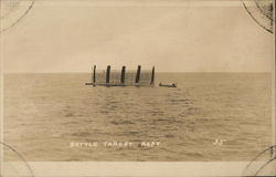 Battle Target Raft, in Water Postcard