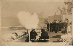 Six-Inch Guns Firing From USS Pittsburgh Ships Postcard Postcard Postcard