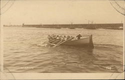 Row Boat Race Winners, From USS Pittsburgh Ships Postcard Postcard Postcard