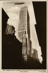 A Dirigible About to Moor to the Base Atop the Empire State Building New York City, NY Postcard Postcard Postcard