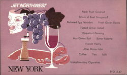 Jet Northwest Menu, Northwest Orient Airlines Postcard