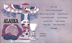 Northwest Orient Airlines - Menu Airline Advertising Postcard Postcard Postcard